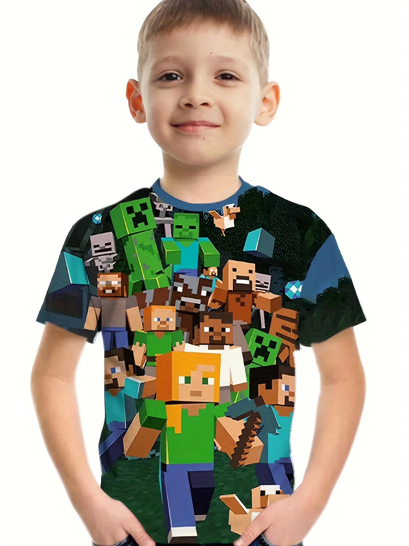 Toddler Summer Boys Cartoon Cosplay Roblox T-shirt 3d Printed Girls  Streetwear Children Kids Clothes Baby Funny O-neck Tshirt