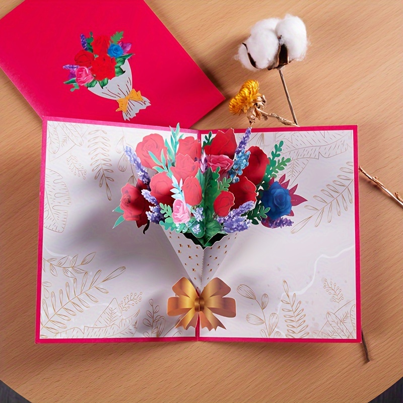Cherry 3d Pop up Greeting Cards With Envelope - Temu