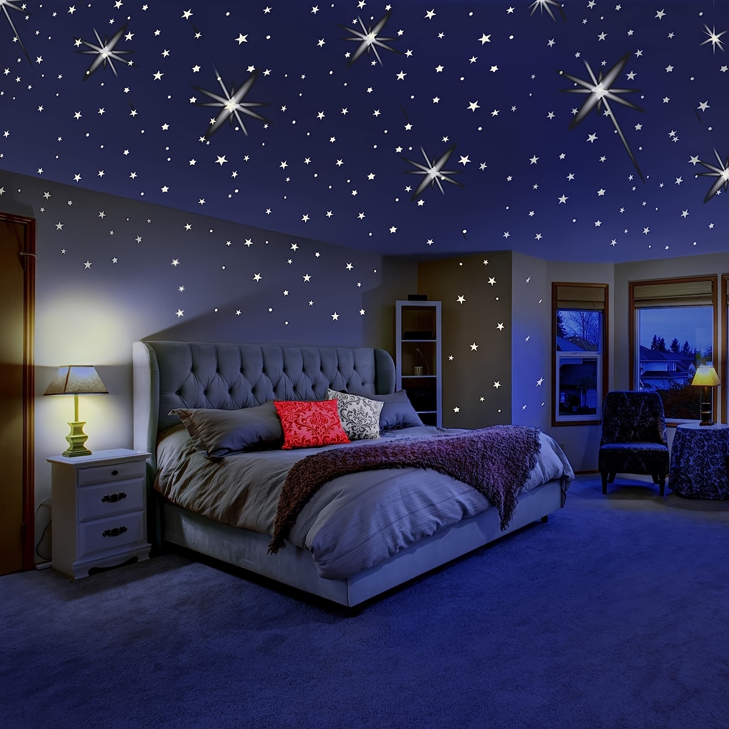 Comprar 50/100PC pegatinas de pared de estrellas fluorescentes que brillan  en la oscuridad para dormitorio de niños