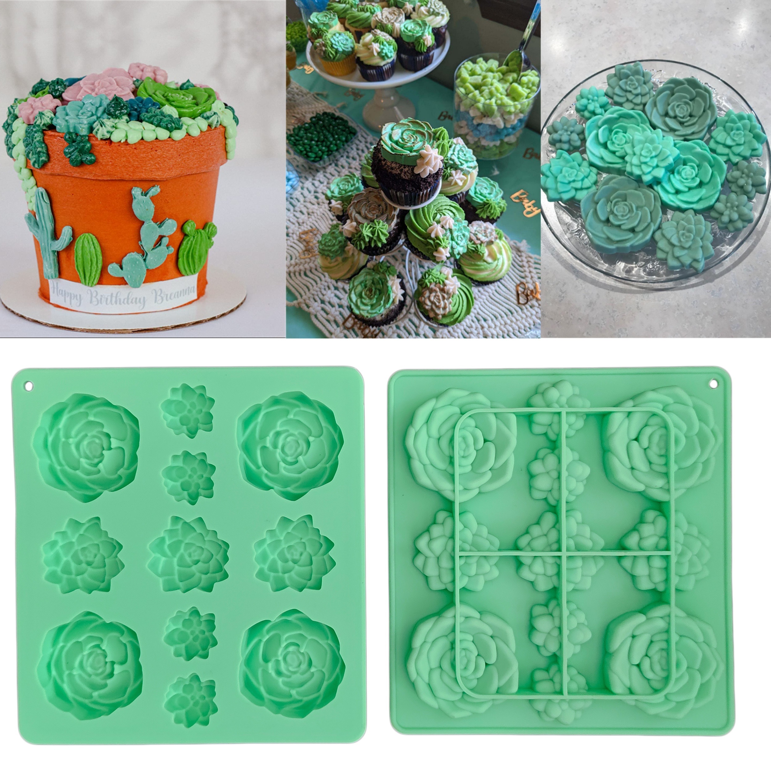 Cactus Chocolate Candy Mold  Silicone Cactus Mold for Cake Decorating,  Cupcake Toppers, Gummies - Sweets & Treats™