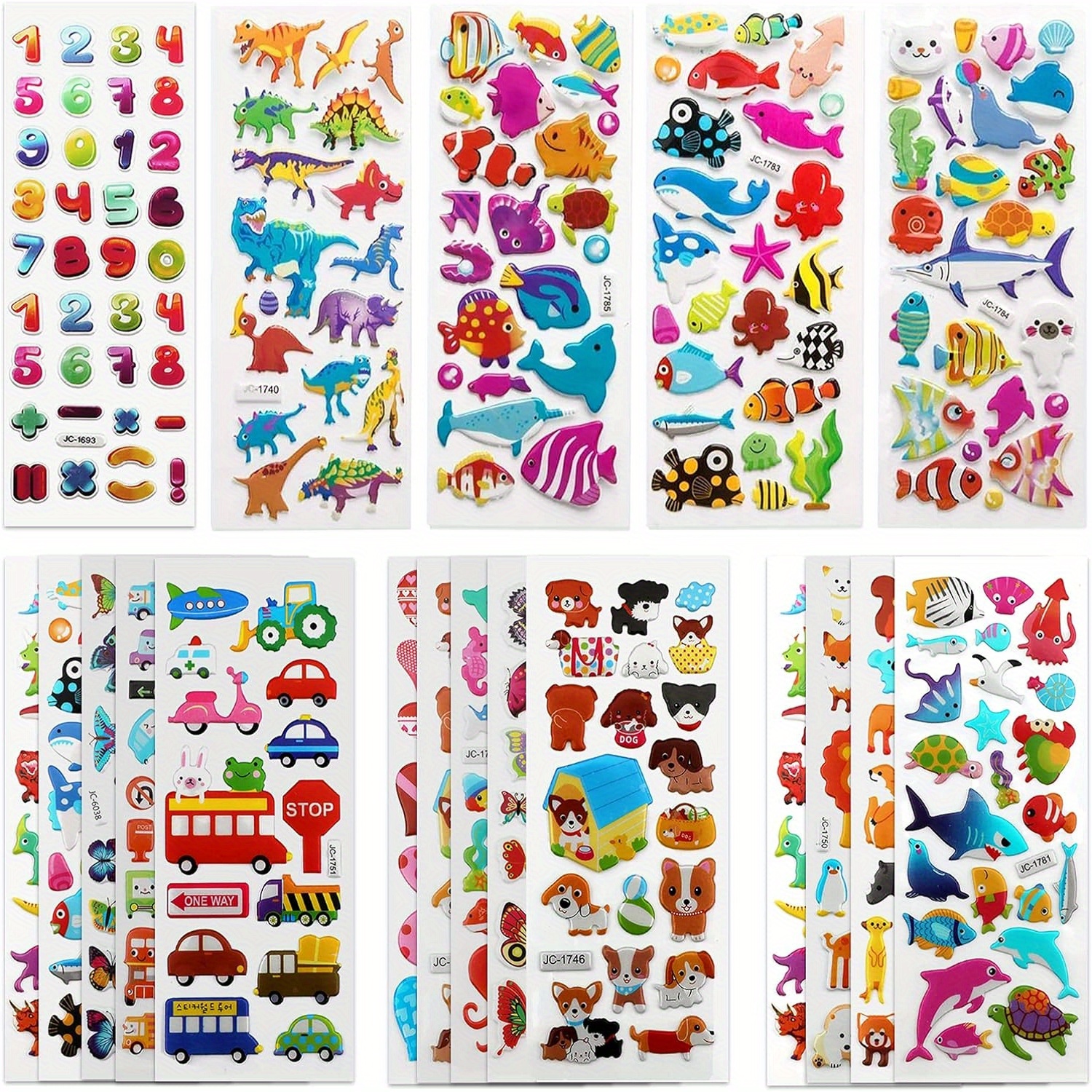 Jelly Stickers Book for Kids 2-4, Reusable Stickers,4 Scenes| Animals,  Dinosaurs, Letters, Vegetables and Fruits，Restickable Sticker Book for  Kids