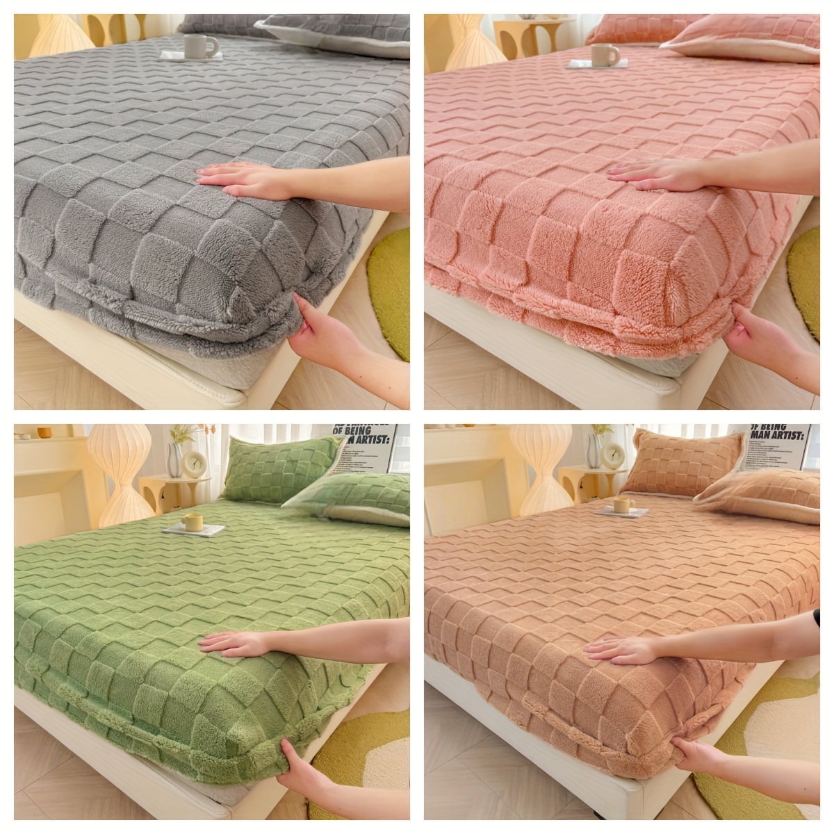 Multi-size 5 Sides Protection Mattress Cover Washable Embossed Cotton  Quilted Mattress Protector Soft Anti-mite Mattress Topper