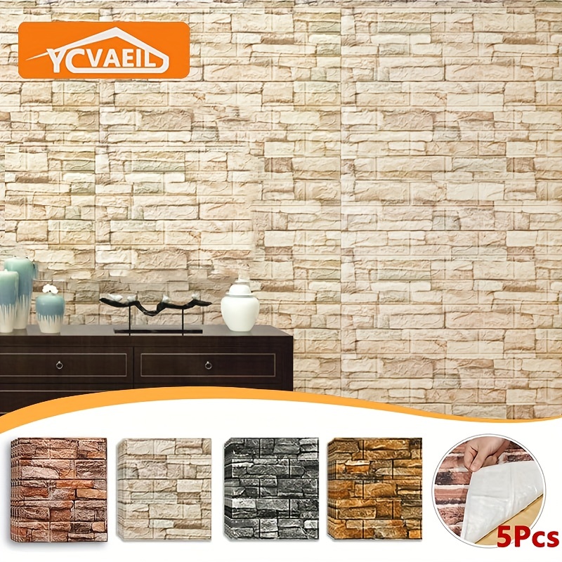 3d Brick Wallpaper - Free Returns Within 90 Days - Temu Denmark