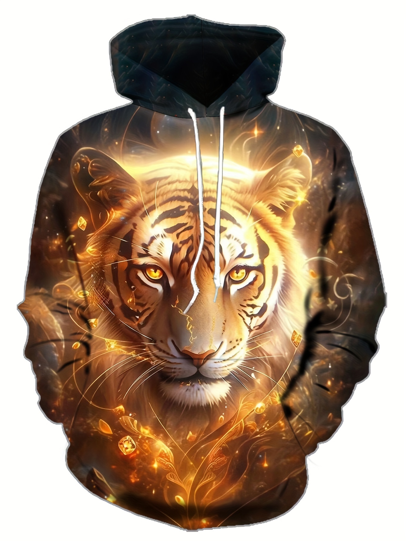 Chaqueta Con Capucha Estampado De Tigre Blanco 3D Para Hombre Sudadera De  Animal