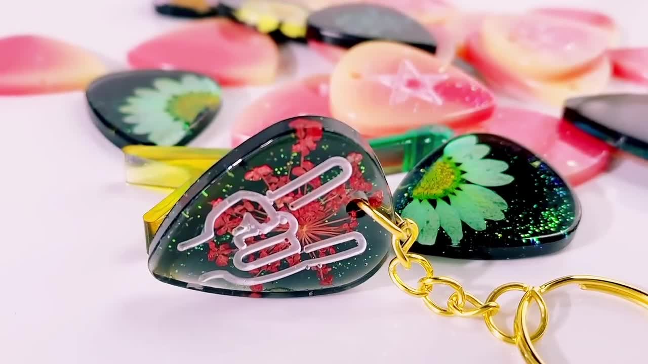 Resin Mold For Guitar Pick, Silicone Guitar Triangle Plectrum, Guitar Shape Epoxy  Molds For Resin Casting, Resin Keychain Molds For Musical Accessorie
