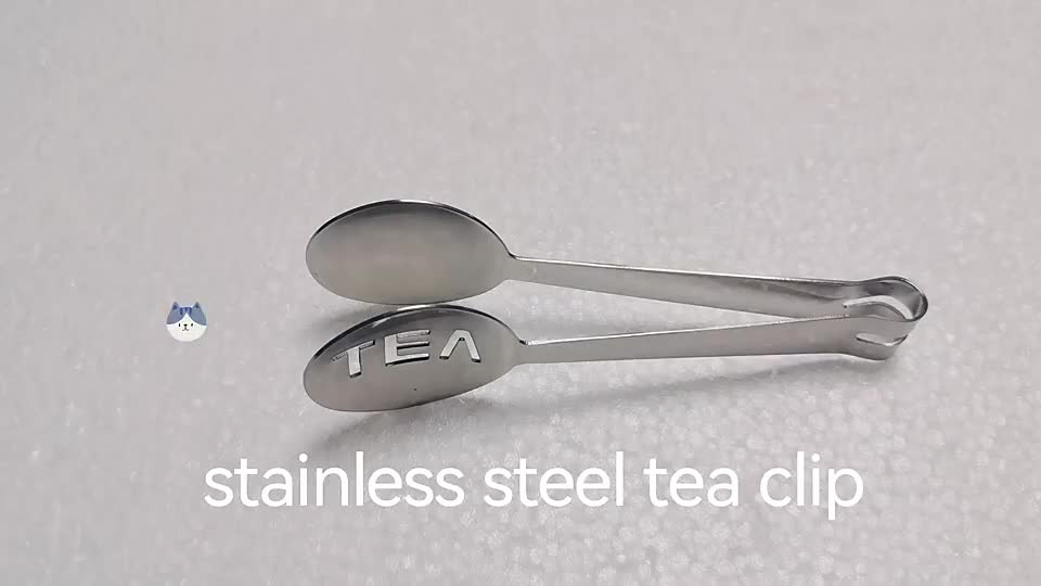 Tea Bag Squeezer Stainless Steel Tea Bag Tongs Silver Tea Bag Strainer Clip  Tea Bag Spoon for Loosing Leaf, Gripping Ice Cube, Sugar (4)