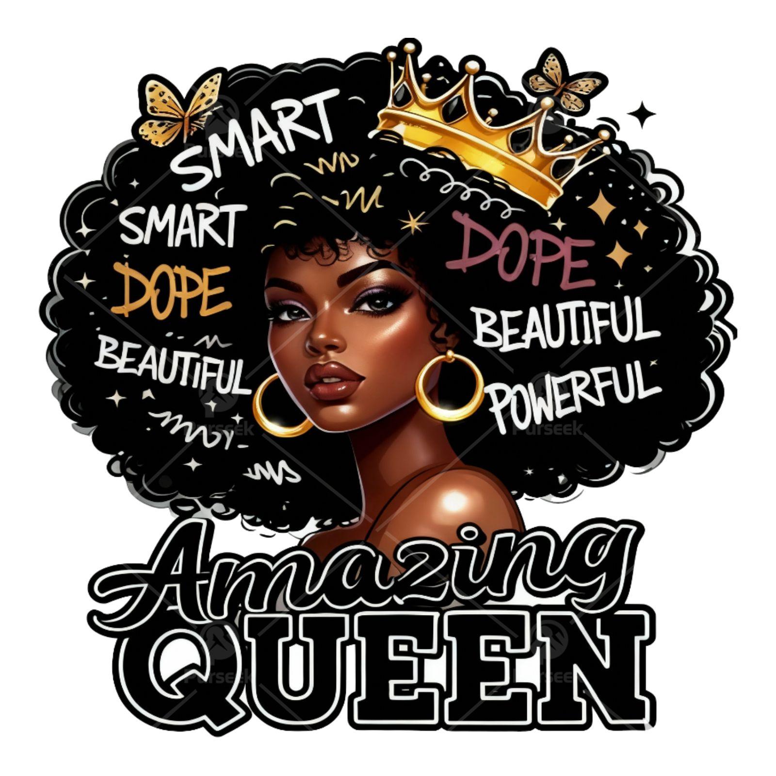 TEMU 4pcs Afro Girl African Melanin Dope Queen Chest Logo Ironon Stickers Heat For Clothesbag Diy Patch Decorations Ironing Fusible Fabric Dtf