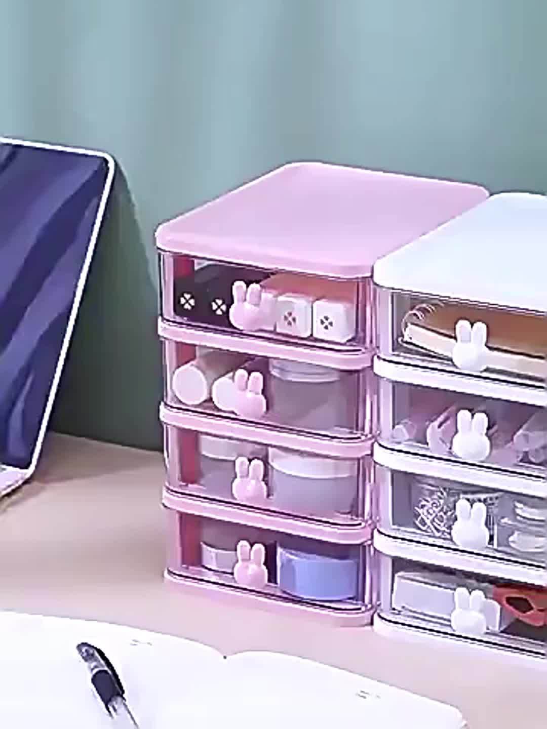 Multi Layers Rabbit Handle Storage Box, Cute Multifunctional