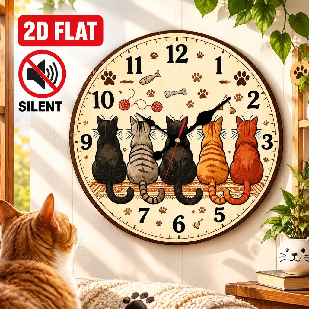 cat wall clock sold on Temu United States
