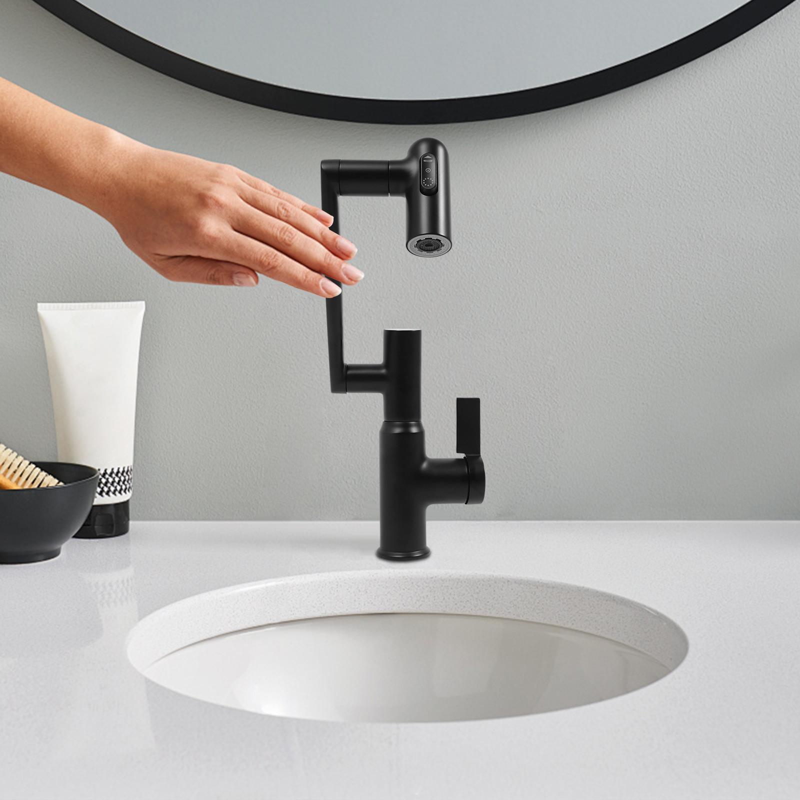 Digital Faucet Elegant Black Faucet Suitable For Homes Bathrooms Shopping Malls Hotels Bars Cafes Restaurants Etc Black Brass Touch Bathroom Sink Faucet