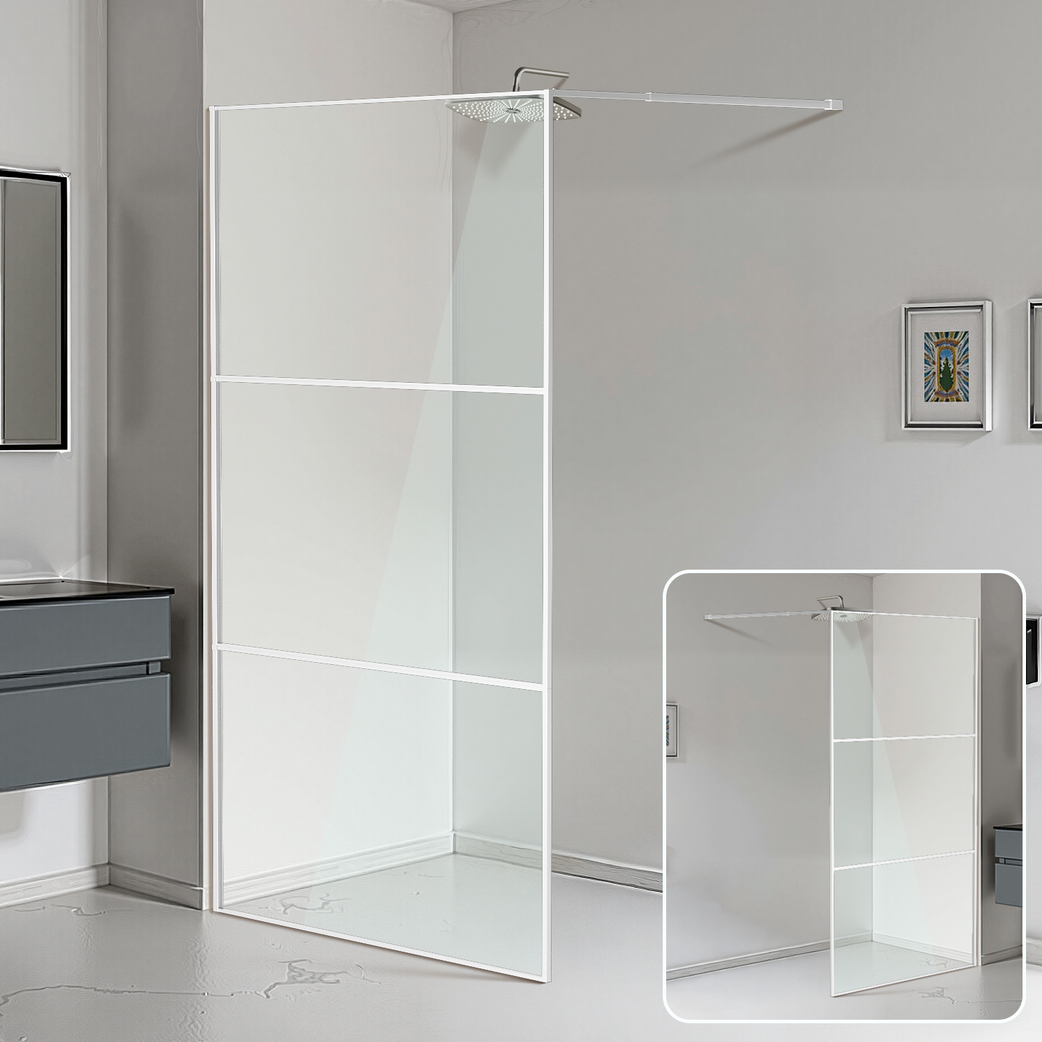 Shower Screen 120×200cm, 5mm Esg Safety Glass, Left Or Right Installation