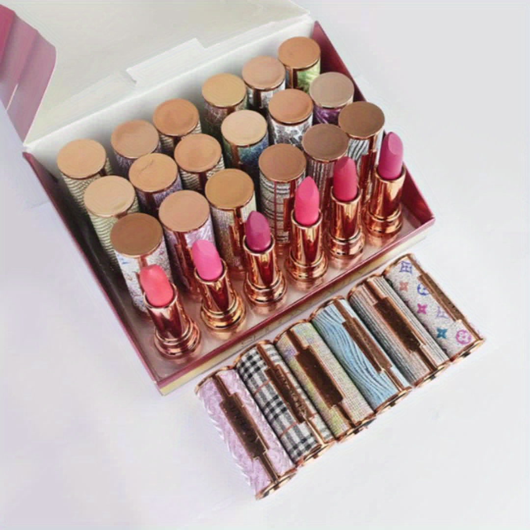 Matte Lipstick Boxed 24 Pcs 6 Color Long Lasting Non Fade Non