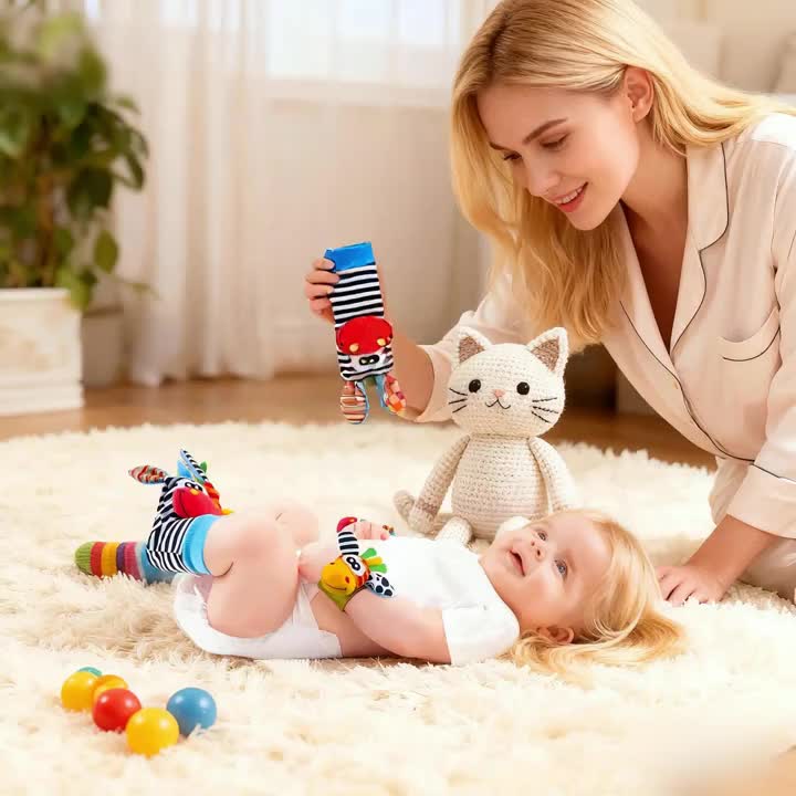 Soft Baby Rattle Socks Set for Infants