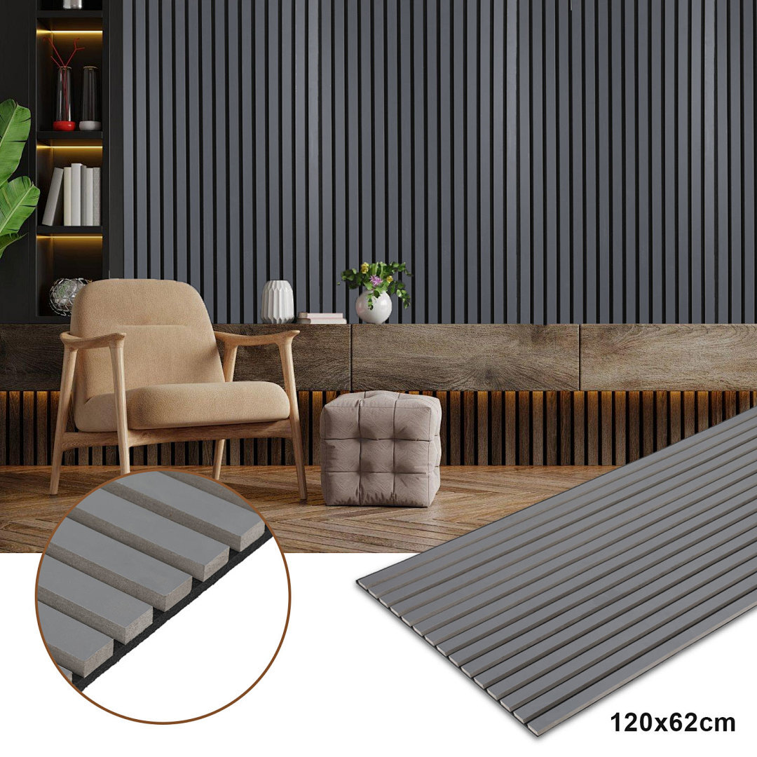 TEMU Set pannelli acustici in legno 120x60cm, pannelli da parete in legno impiallacciato e , pannelli in legno a 3D, rivestimento murale in legno per