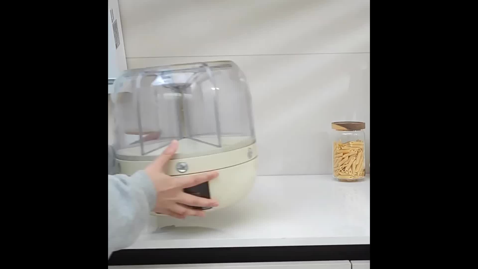 Divided Rotating Rice Bucket Clear Large Capacity Cereal - Temu