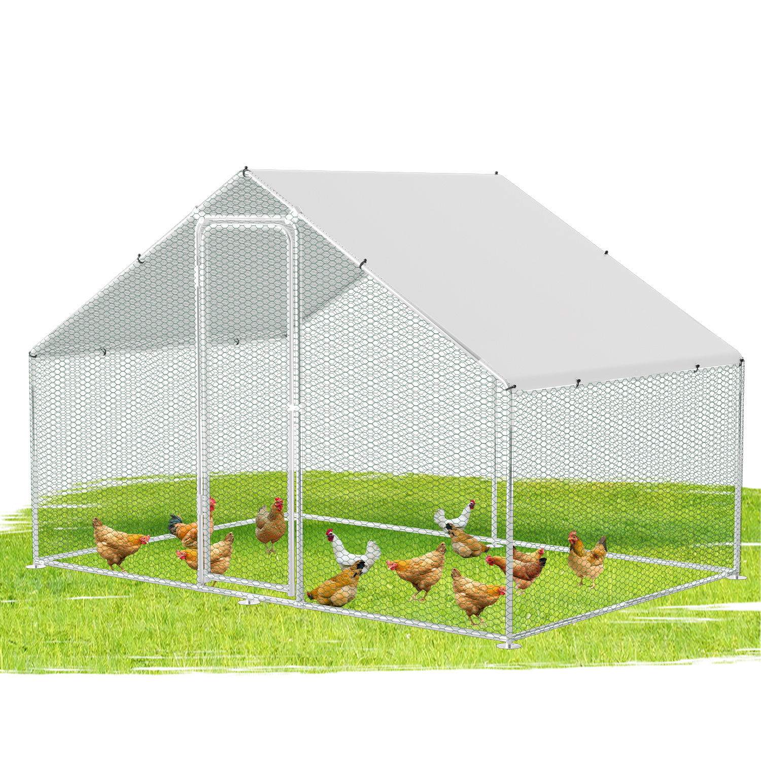 Image of Lockable Chicken Coop 3 X Meters Outdoor Galvanized Steel Poultry Coop With Wall Thickness Suitable For Chicken Cages And Bird Cages