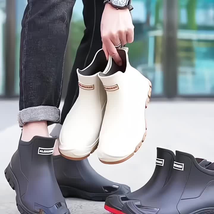 Unisex Short Ankle Rain Boots, Lightweight & Comfortable