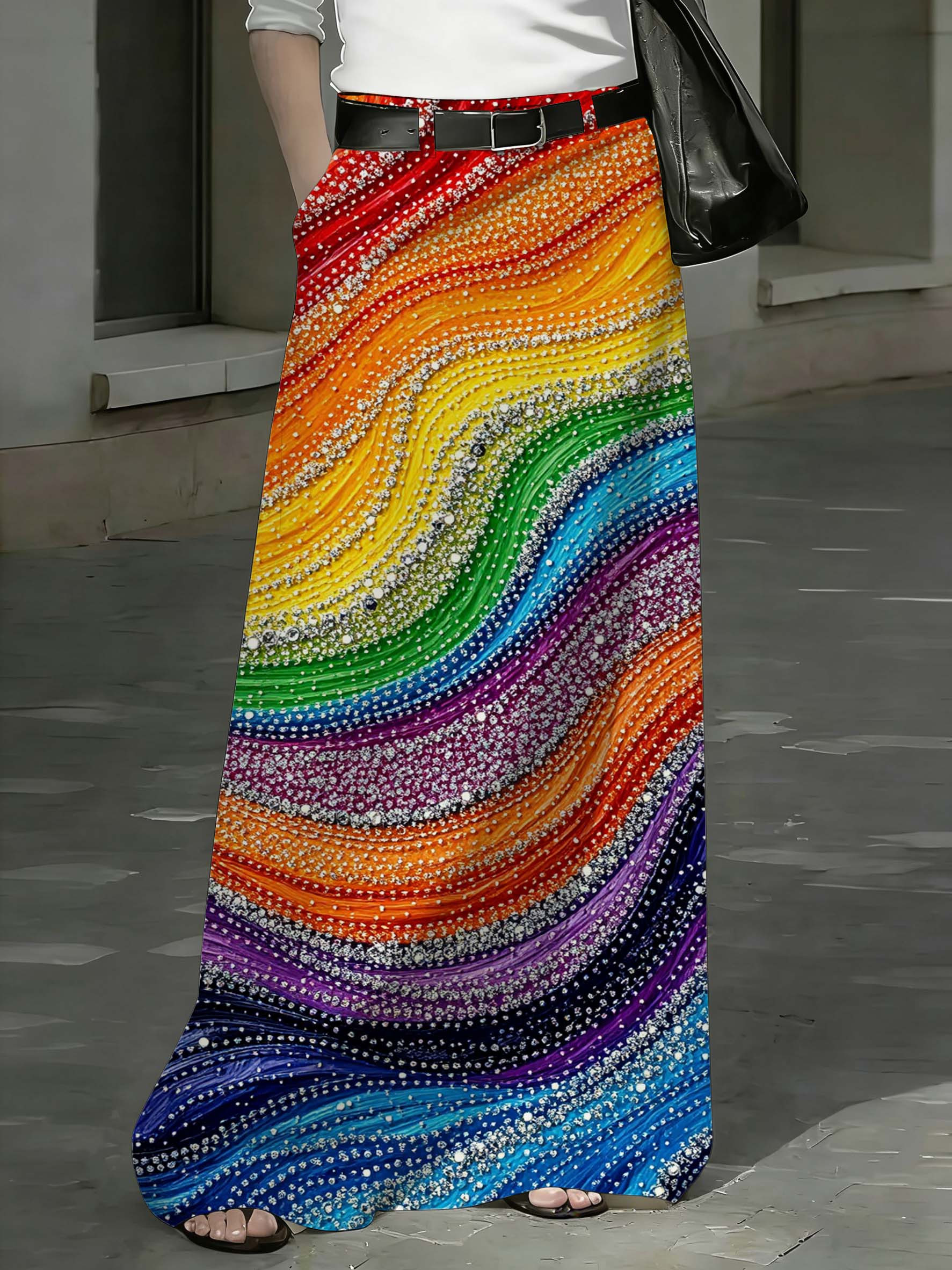 rainbow sequin skirt sold on Temu United States