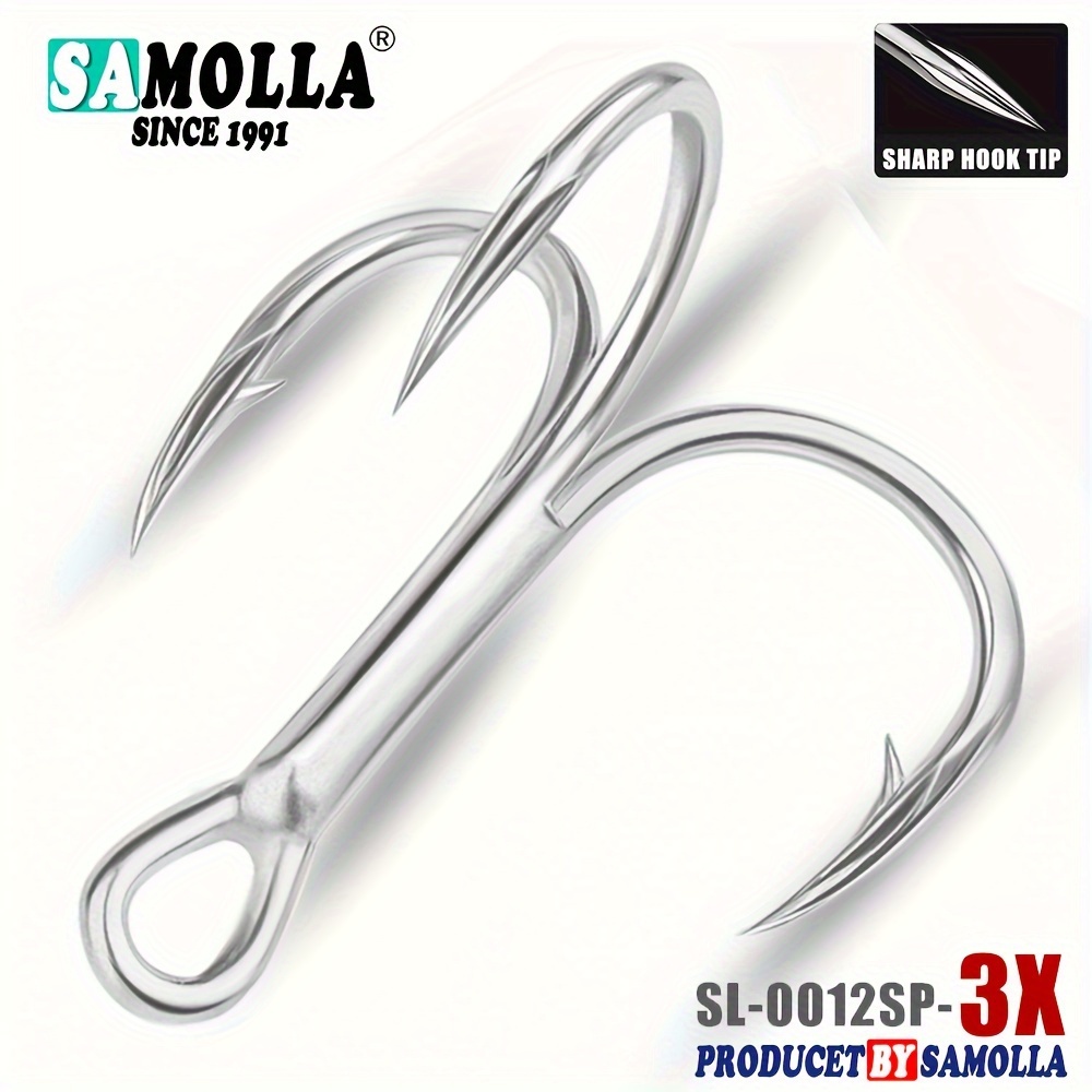 Fishing Treble Hook High Carbon Steel Reinforced Vibration Rotary Sequin  Barb Fresh Water Seawater Tackle