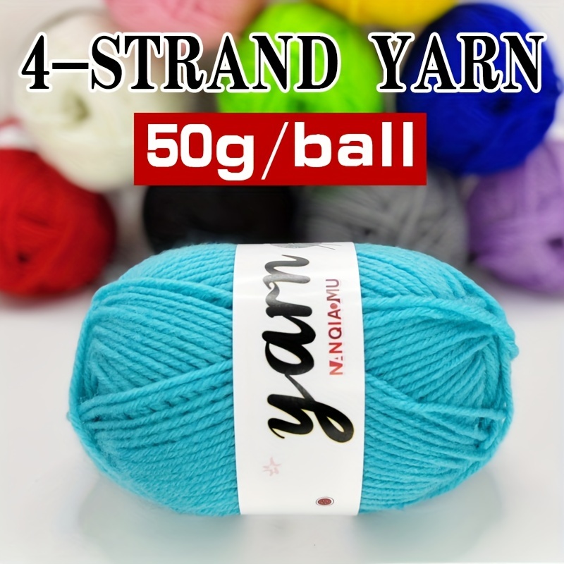 PRINOZ Crochet Yarn - 2PCS 1.76oz 4-Strand 142yds Acrylic Bulk Yarn for  Crocheting and Knitting Handmade Products (Red)