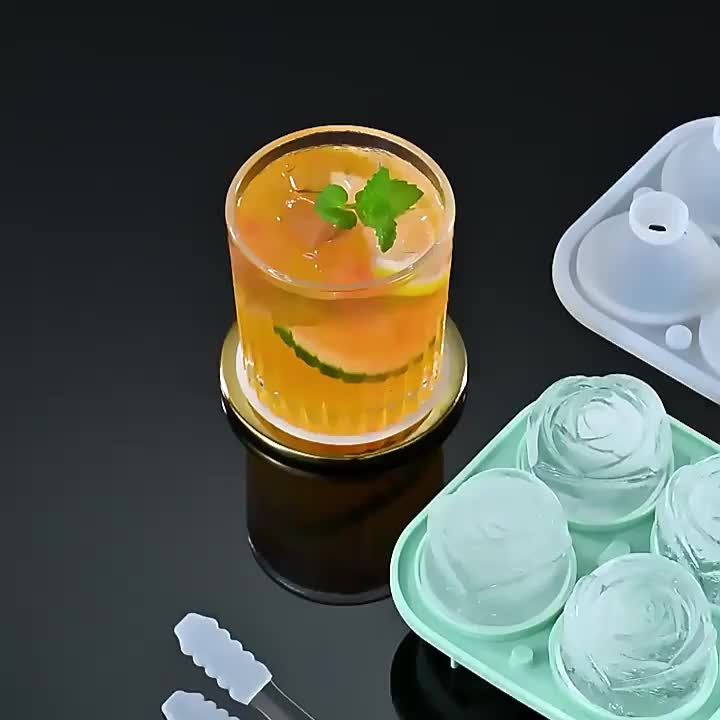 Reusable Egg Shape Silicone Ice Mold for Craft Whiskey, Cocktails