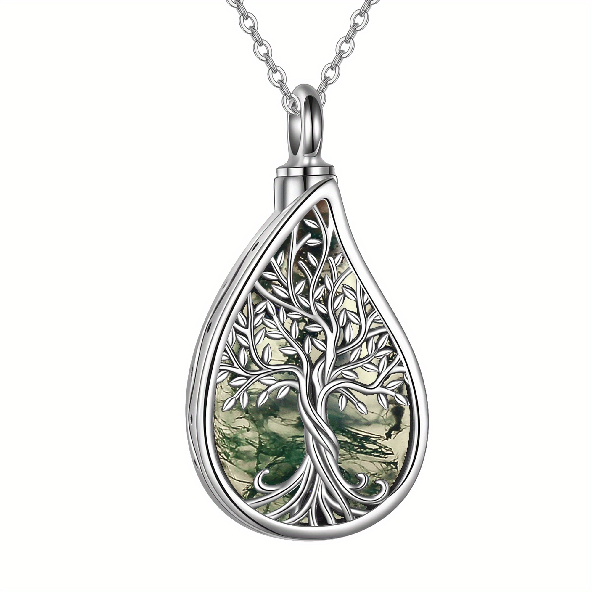 925 Sterling Silver Tree of Life Urn Necklace, Elegant Gift
