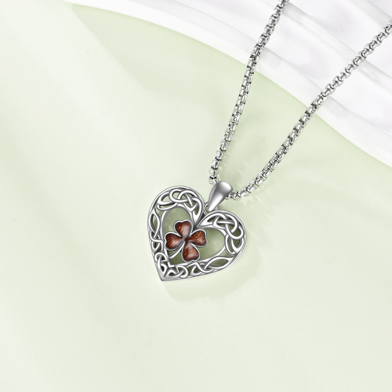 Women's 925 Sterling Silver Four Leaf Clover Necklace