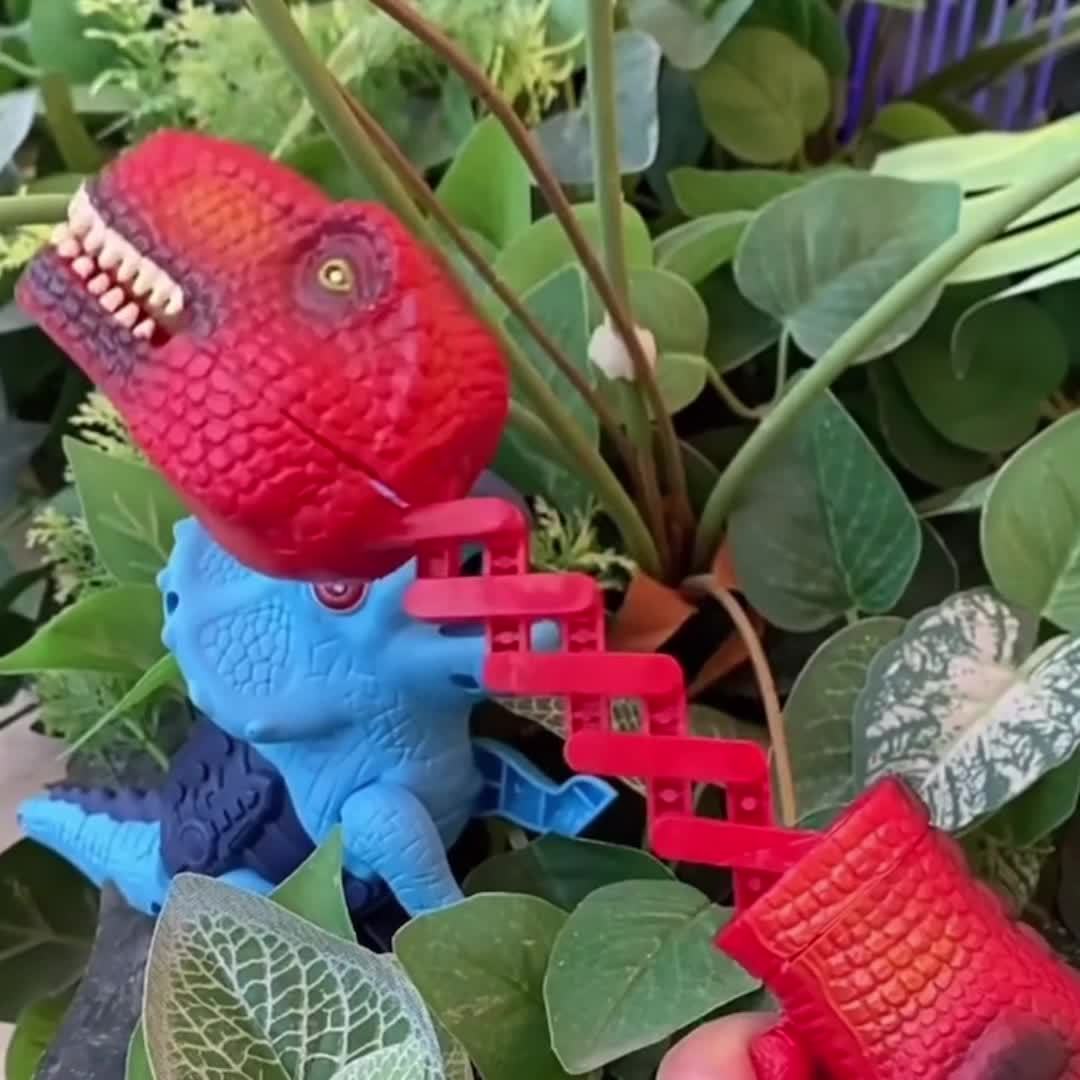 Funny Telescopic Spring Shark Dinosaur Manipulator Clamp Bite Hand Prank Toy