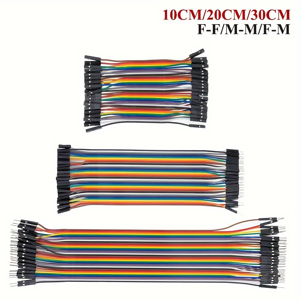 50pcs DIY Electronic Kit Breadboard Dupont Cable For Arduino 20cm 2.54mm  Line Male Female Dupont