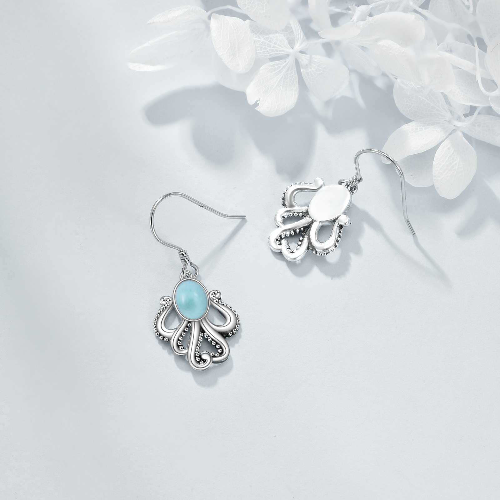 Women's 925 Sterling Silver Octopus Dangle Earrings, Beach-Themed