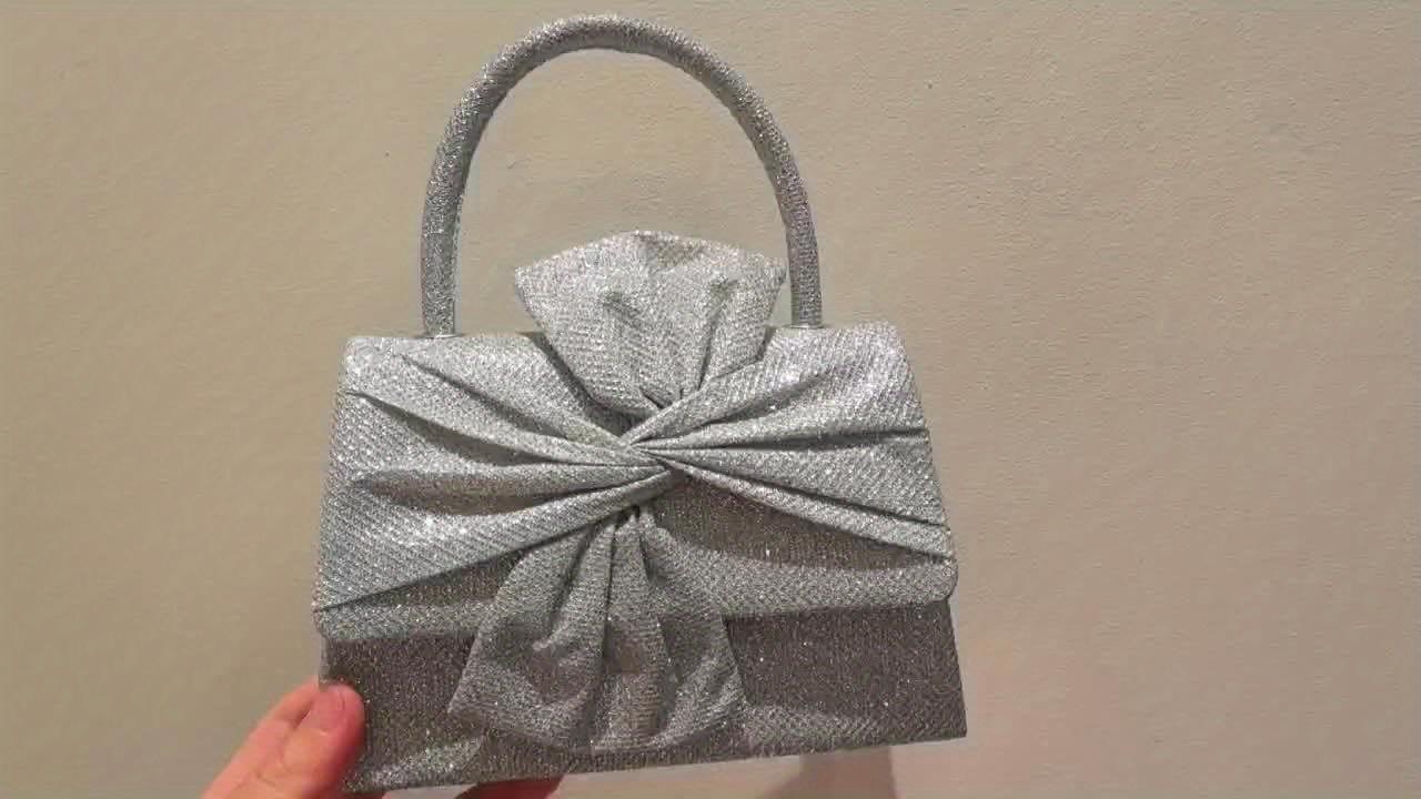 Sparkling Bow Tote Bag with Multi-Functional Carrying Options