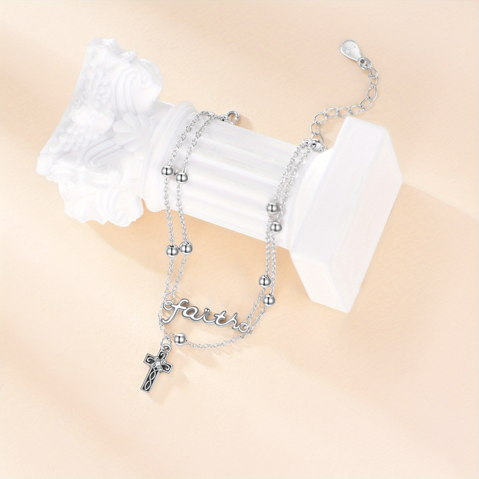 925 Sterling Silver Cross Bracelet for Women