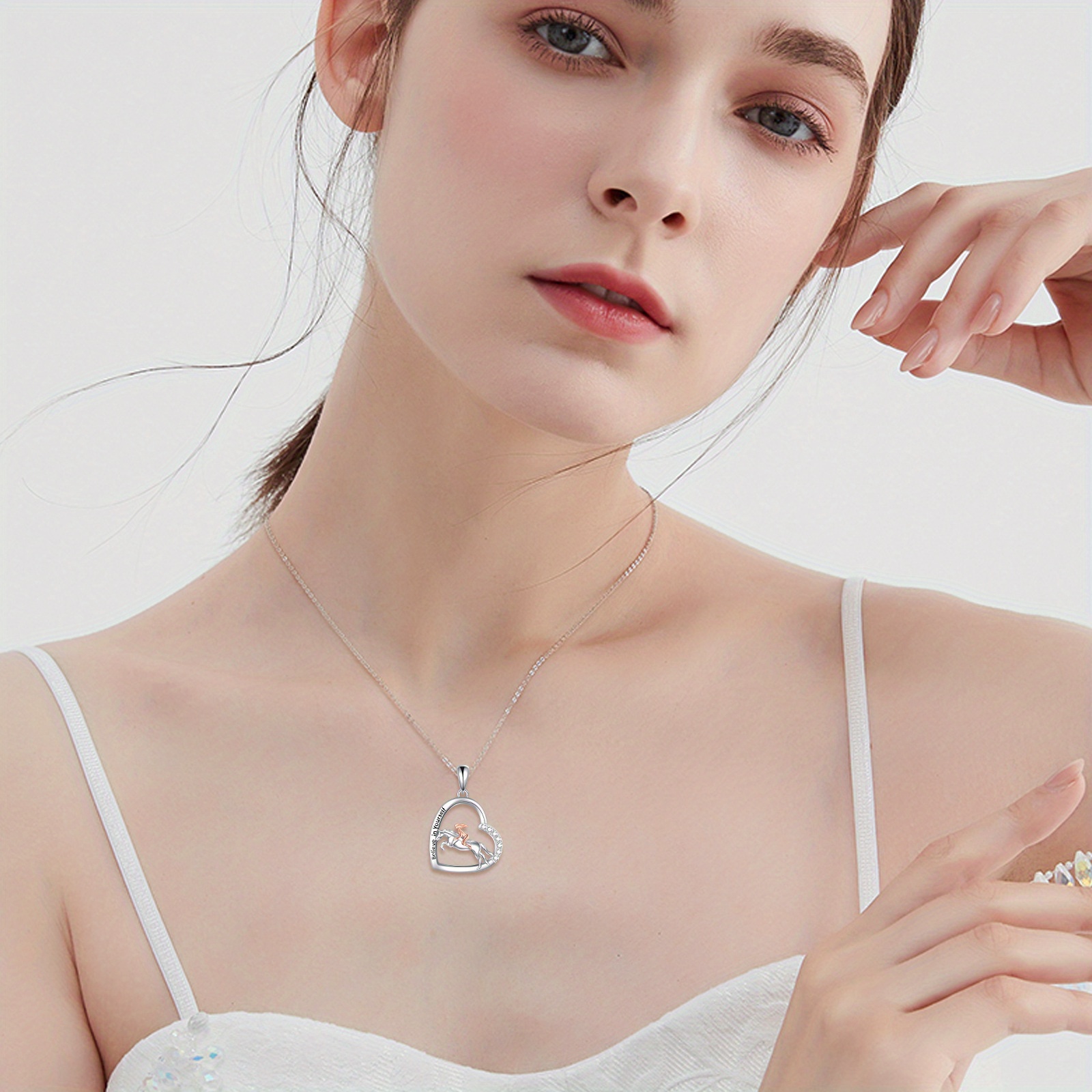 925 Sterling Silver Horse Pendant Necklace, Gift for Women