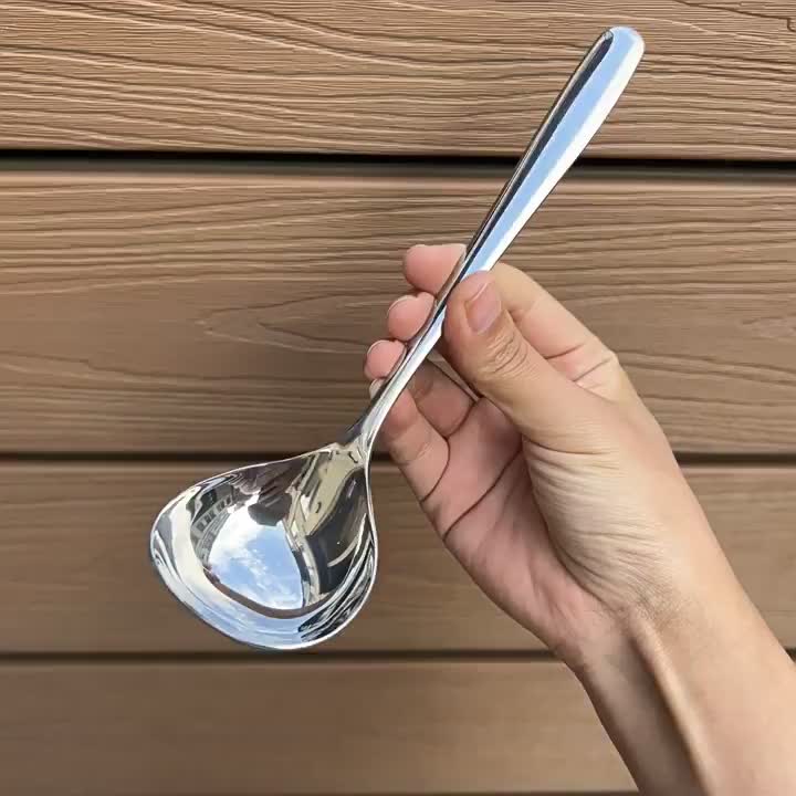 6 Pieces large Soup Spoons, Stainless Steel Spoon Premium Food Grade Large  Dinner Spoons Unique Large Capacity Spoon Head Design can Accommodate more