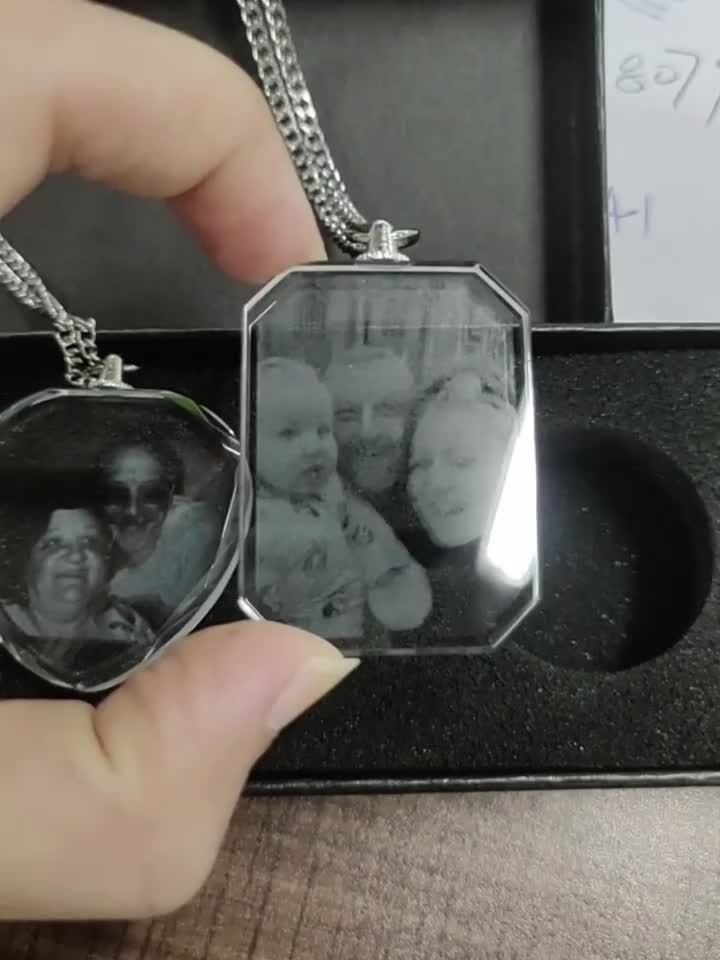 Custom Laser-Engraved Heart Photo Necklace