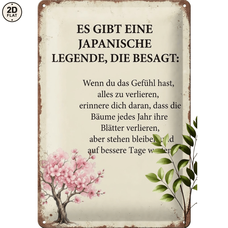Image of 2d Flat - 1pc Metal Sign. When You Feel Like Losing Everything Trees Lose Their Leaves Year Cherry Sign Perfect For Home, Office, Bar, Outdoor Decor 20x30cm 2d Flat