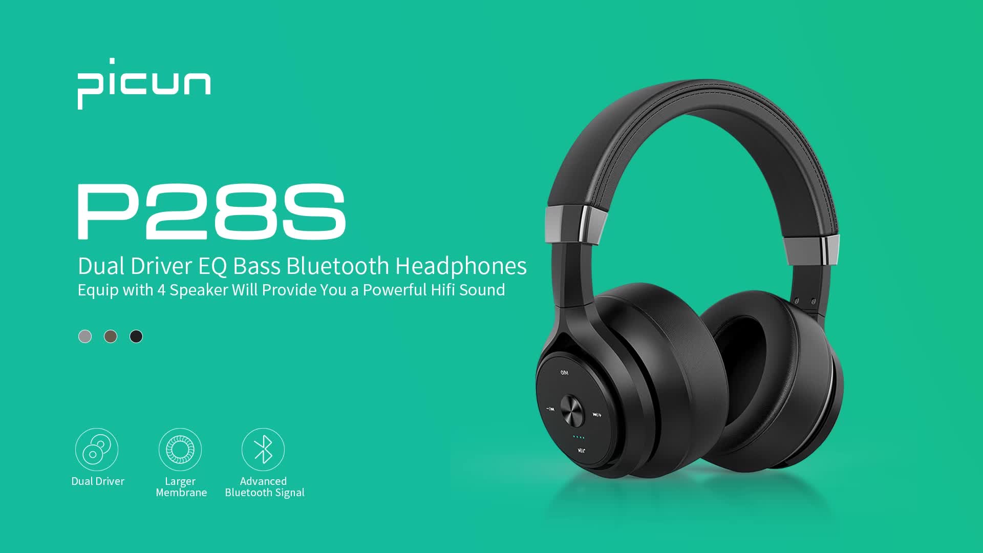 P28x Wireless Headphones Ear 30h Playtime Eq Music - Temu