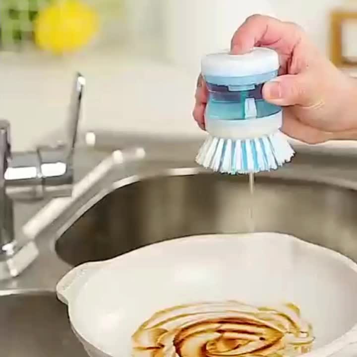 1pc Random Color Kitchen Pot Scrubber With Automatic Liquid