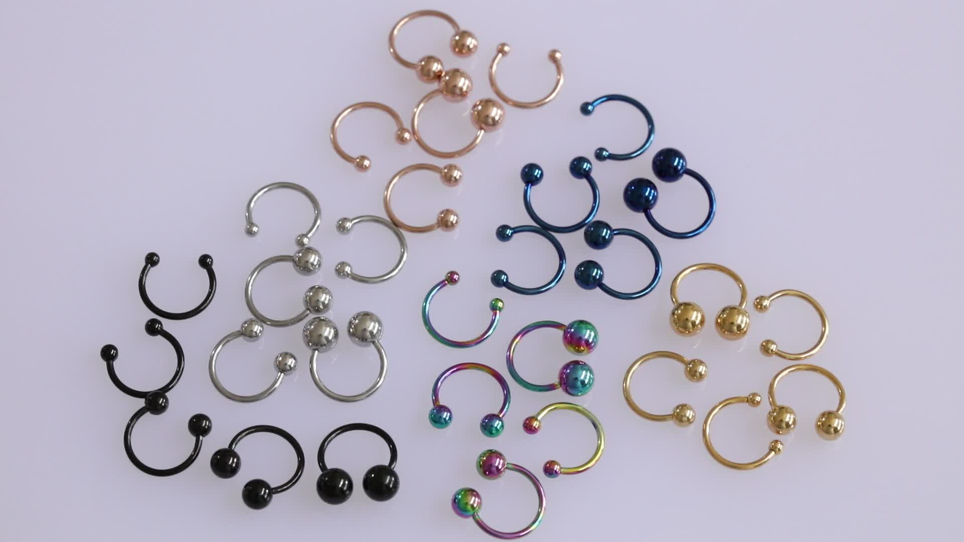 Stainless Steel Bcr Nose Septum Ring Piercing Hoop Earrings - Temu