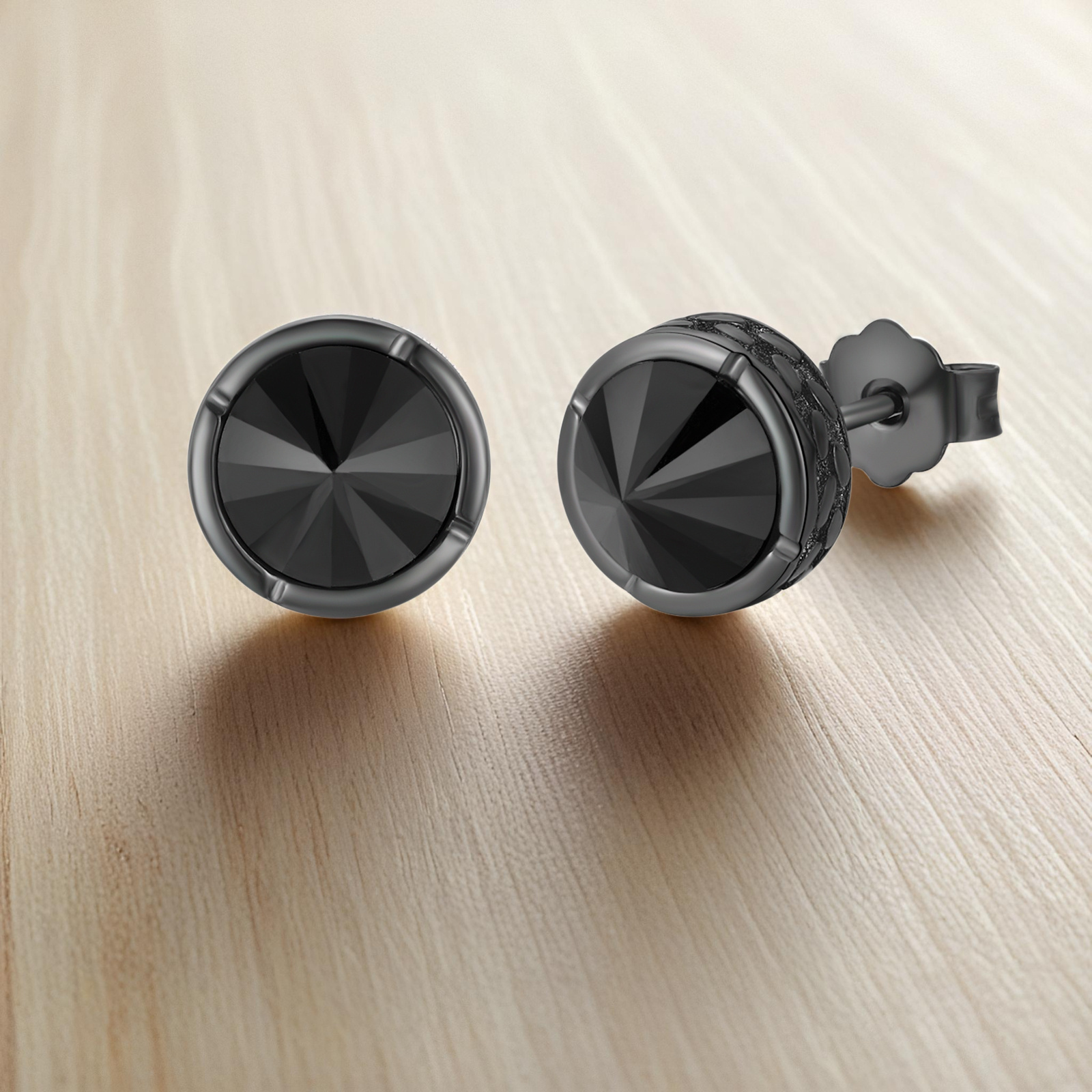 black earrings for men 925 sterling silvery black stud earrings punk gothic earrings hypoallergenic black jewellery gifts for ladies 0