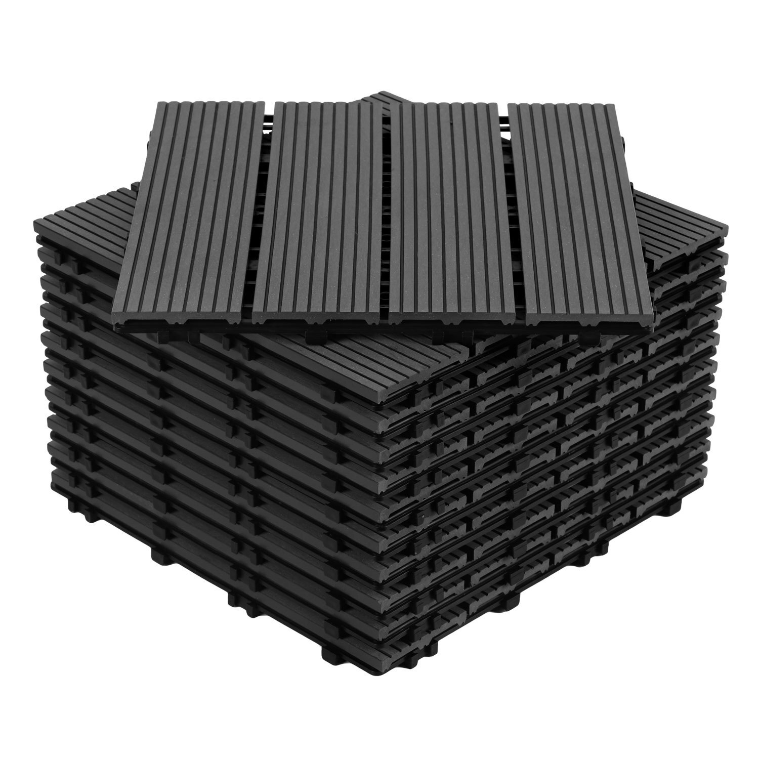 Image of Terrace Tiles 6m², Wooden Tiles 30x30cm, 66pcs, , For Terrace And Balcony, Wood Tiles With