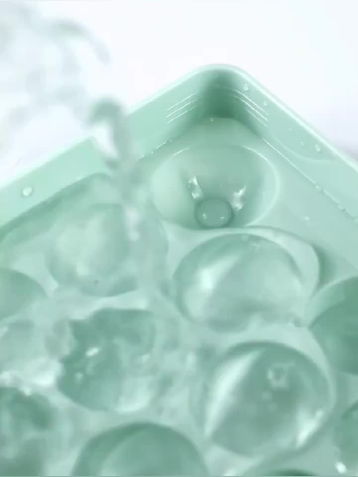 Round Ice Cube Tray with Lid & Bin Ice Ball Maker Mold for Freezer with  Container Mini Circle Ice Cube Tray Making 66PCS Sphere Chilling Cocktail