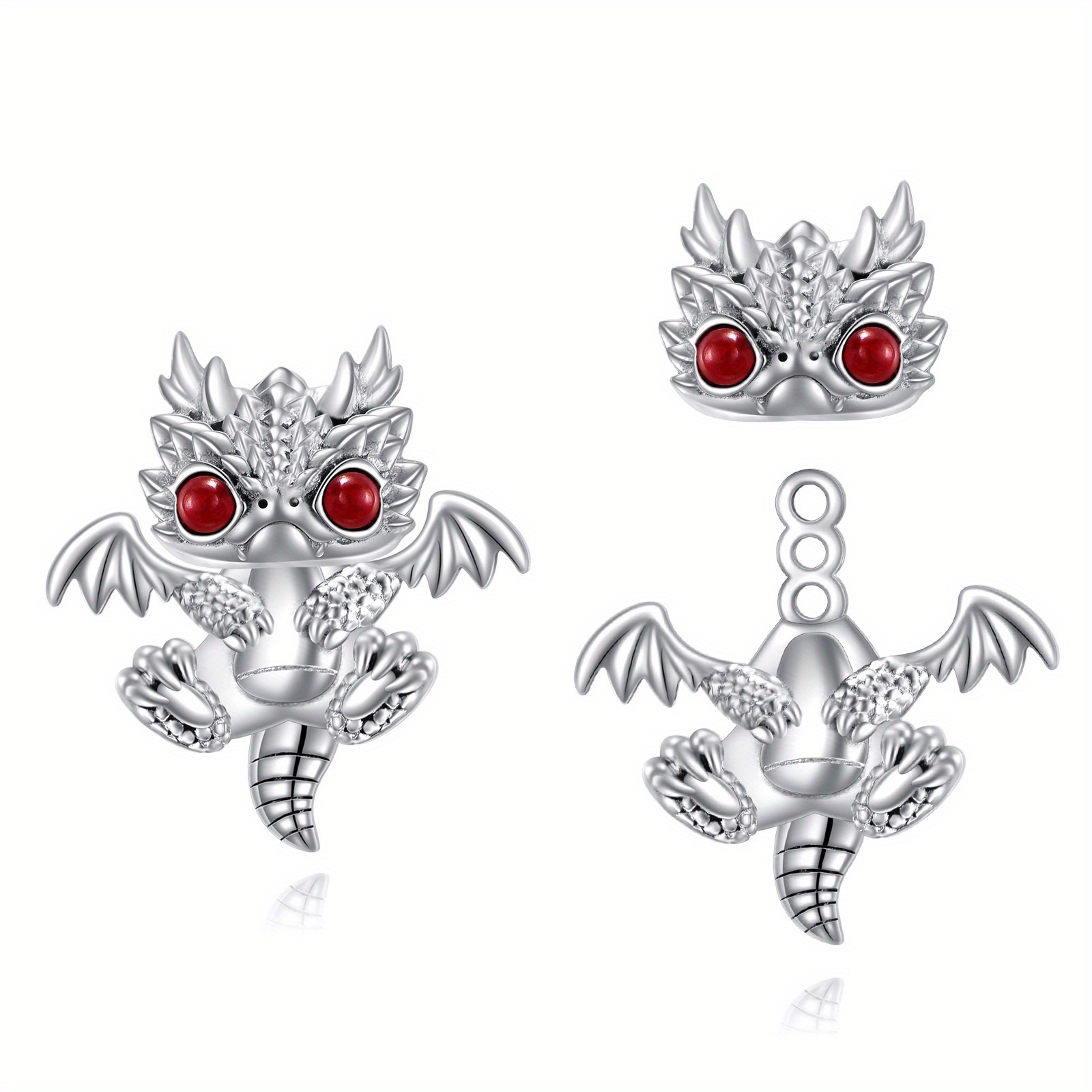 Image of Dragon Stud Earrings For Women Sterling Silver Dragon Earrings Jewellery Gift (dragon)