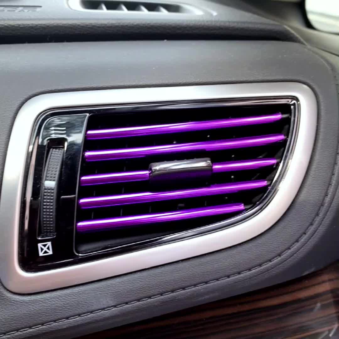 10pcs Car Air Outlet Decorative Strip U-shaped Car Interior Styling