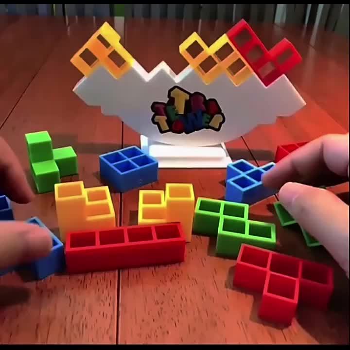 Balance Tower Building Set Colorful Family Party Game