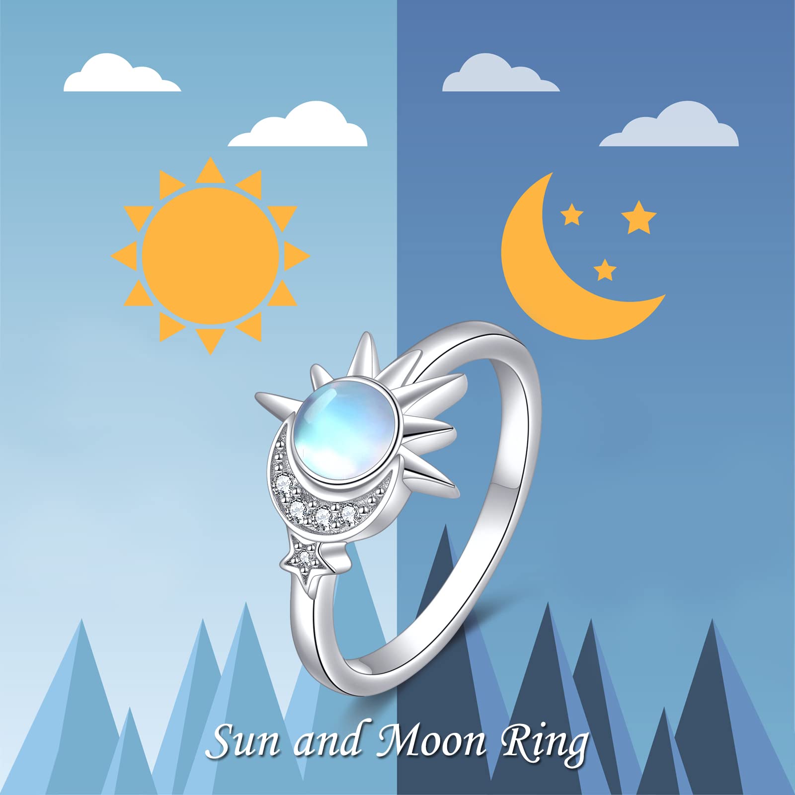 Image of Yafeini Sterling And - Elegant & , Synthetic Synthetic Synthetic Engagement Ring, Anniversaries, Birthdays, And Christmas Gifts For Women, Everyday Jewelry|elegant Ring Design|durable Jewelry