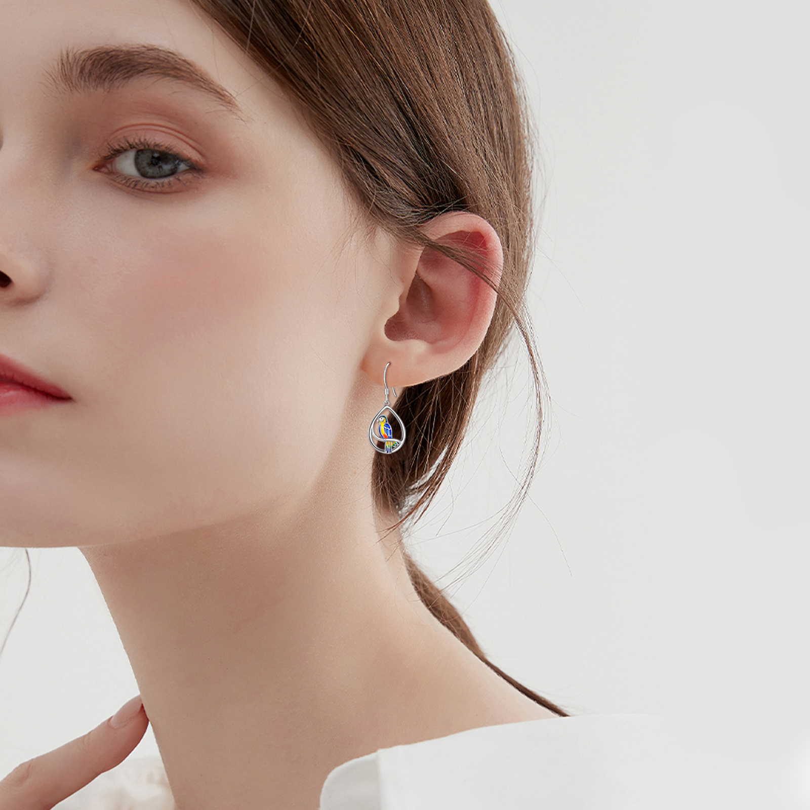 Dangle Earrings Featuring Parrot Designs in 925 Sterling Silver