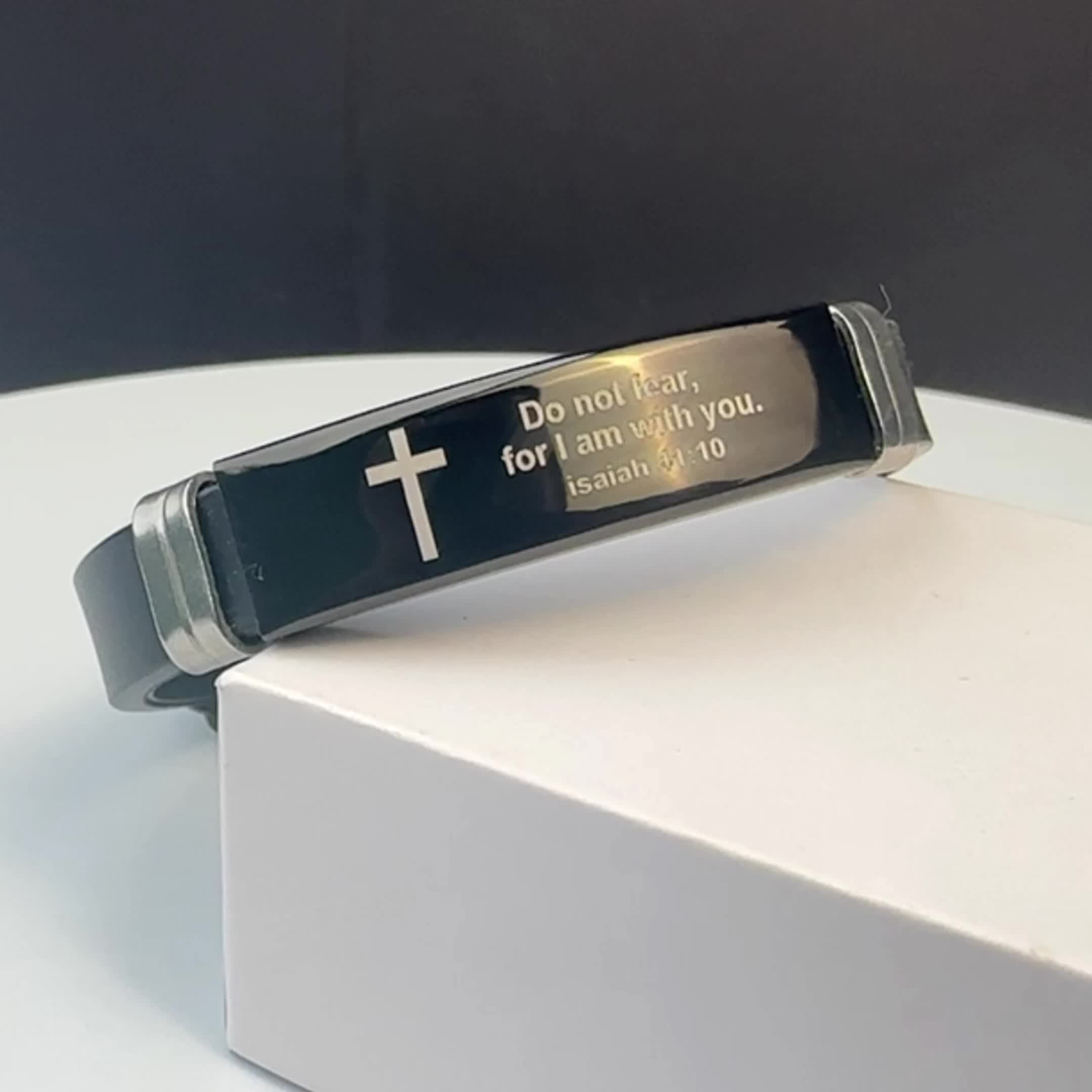 Adjustable Christian Scripture Bracelet for Men