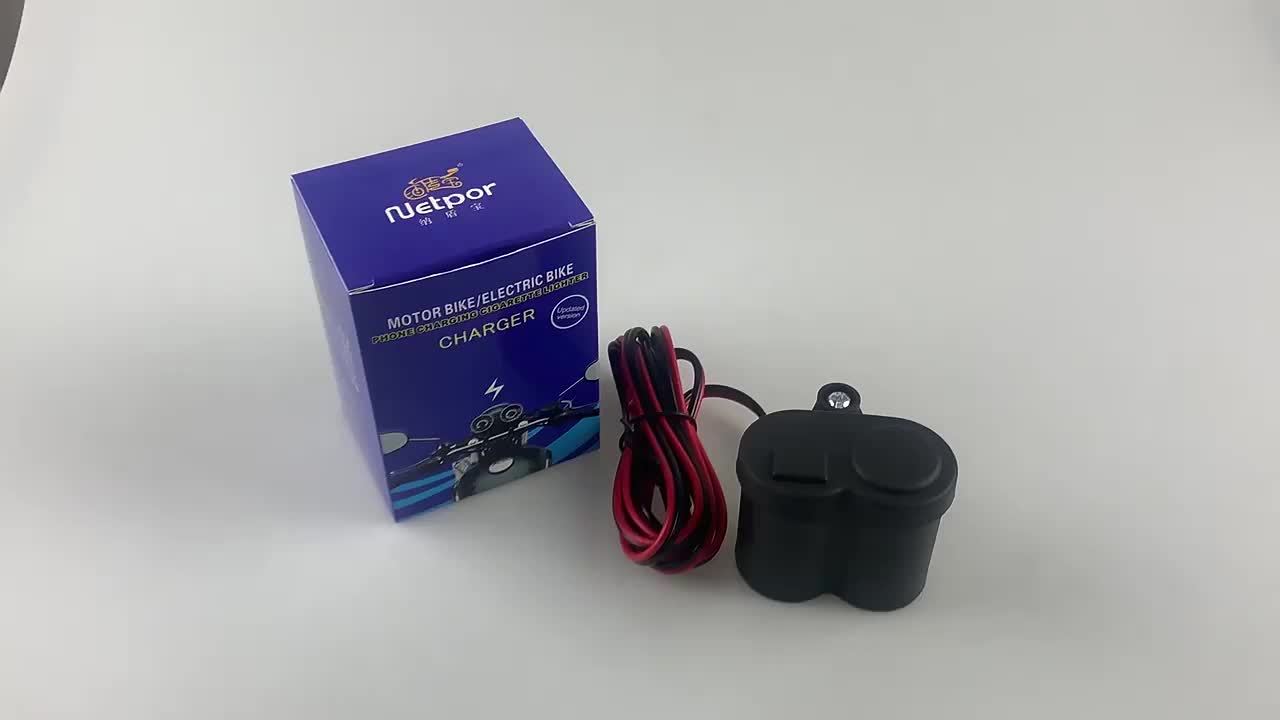Chargeur de batterie,12V USB prise allume cigare Kit pour moto