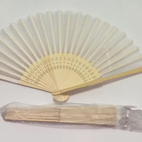 12 Pack Hand Held Fans White Paper Fan Bamboo Folding Fans Handheld Folded  Fan For Church Wedding Gift Party Favors DIY5032890 From Uxtz, $15.09